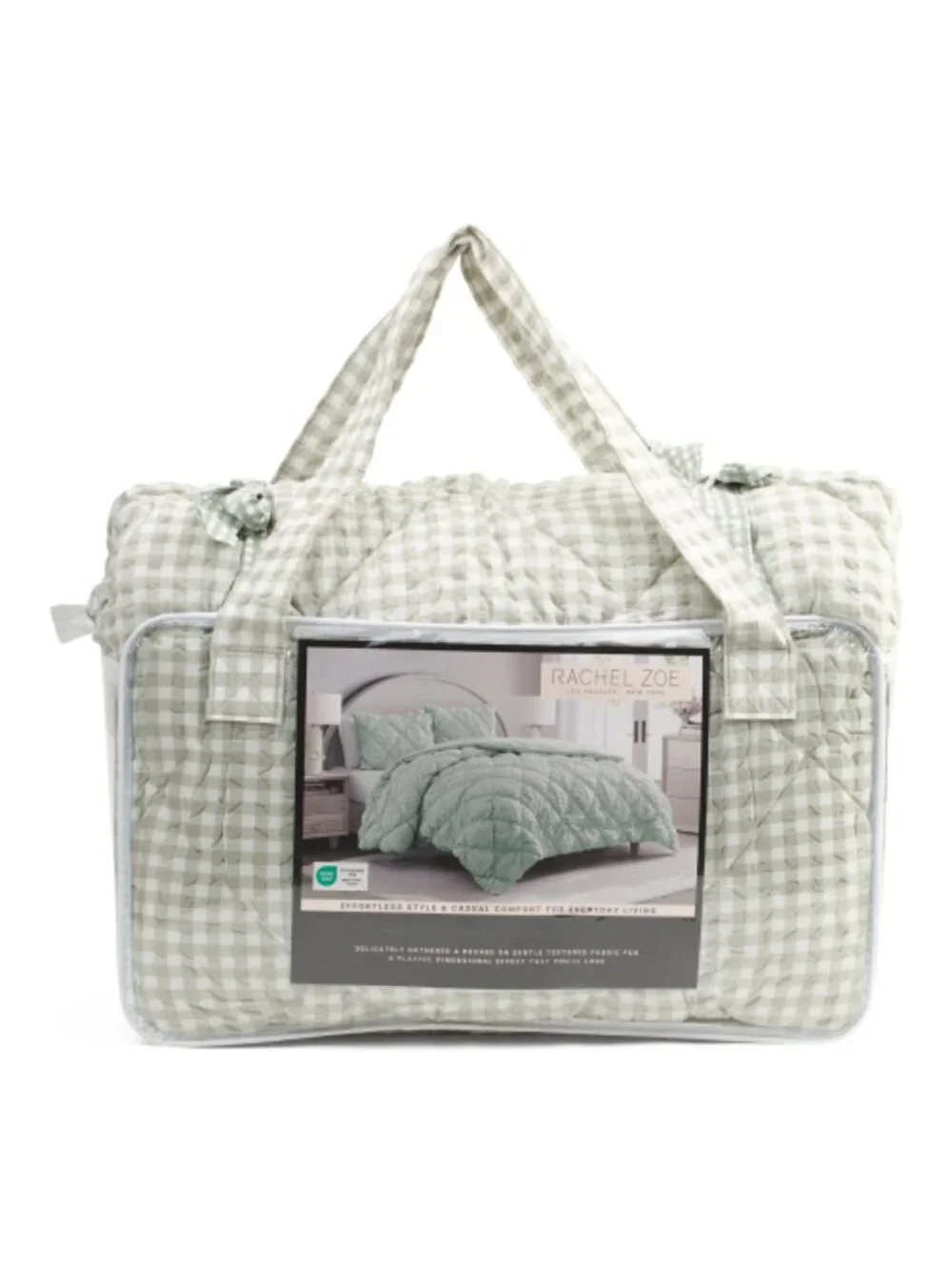 Rachel Zoe 3pc Reversible Gingham Seersucker Comforter Set